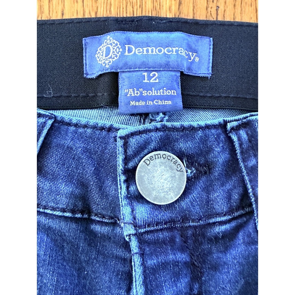 Democracy Absolution Jeans Womens 12 Blue Mid Rise Stretch Distressed Slim - Picture 3 of 9